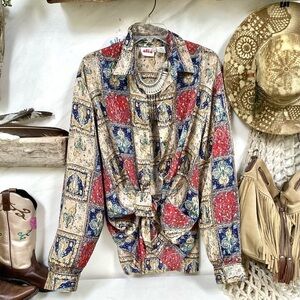 Enchanting boho blouse w Gypsy retro southwestern hippy vibe